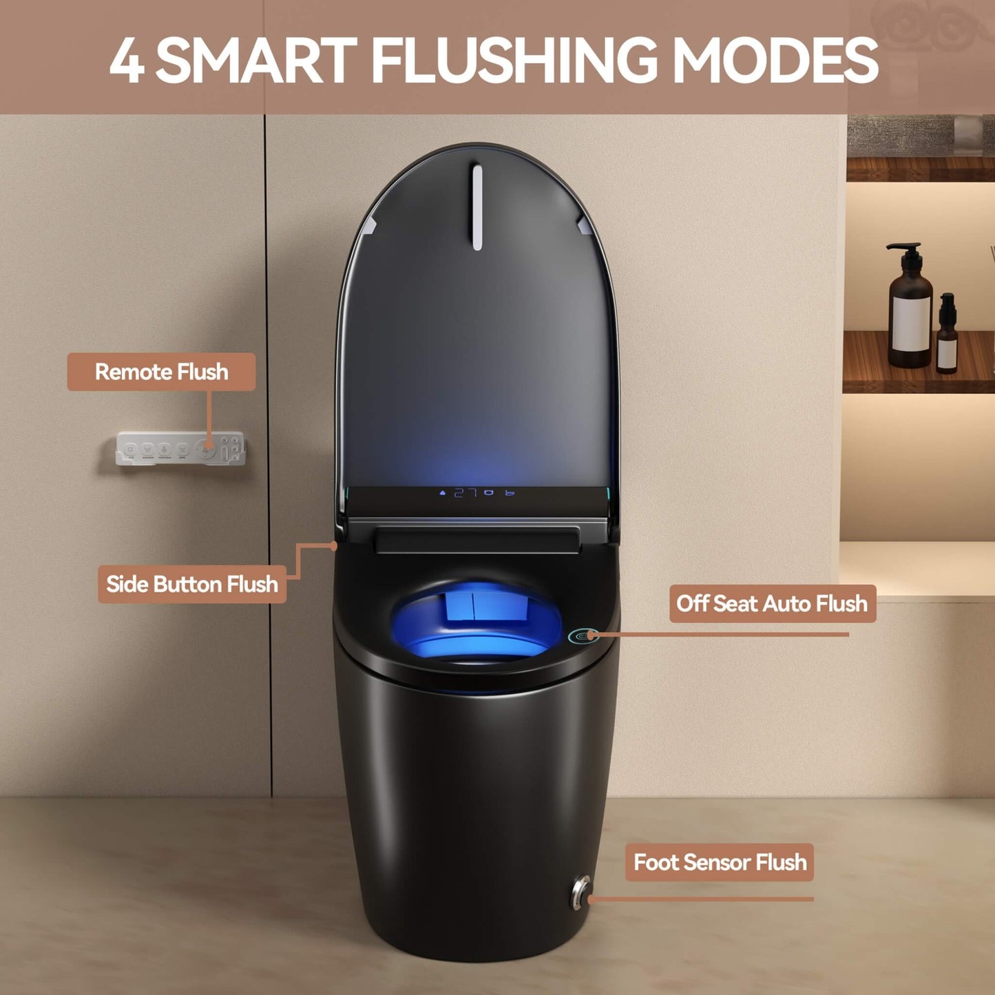 Nuvia Smart One-Piece Bidet Toilet With Auto Open/Close Seat And Dryer (SAK86135)