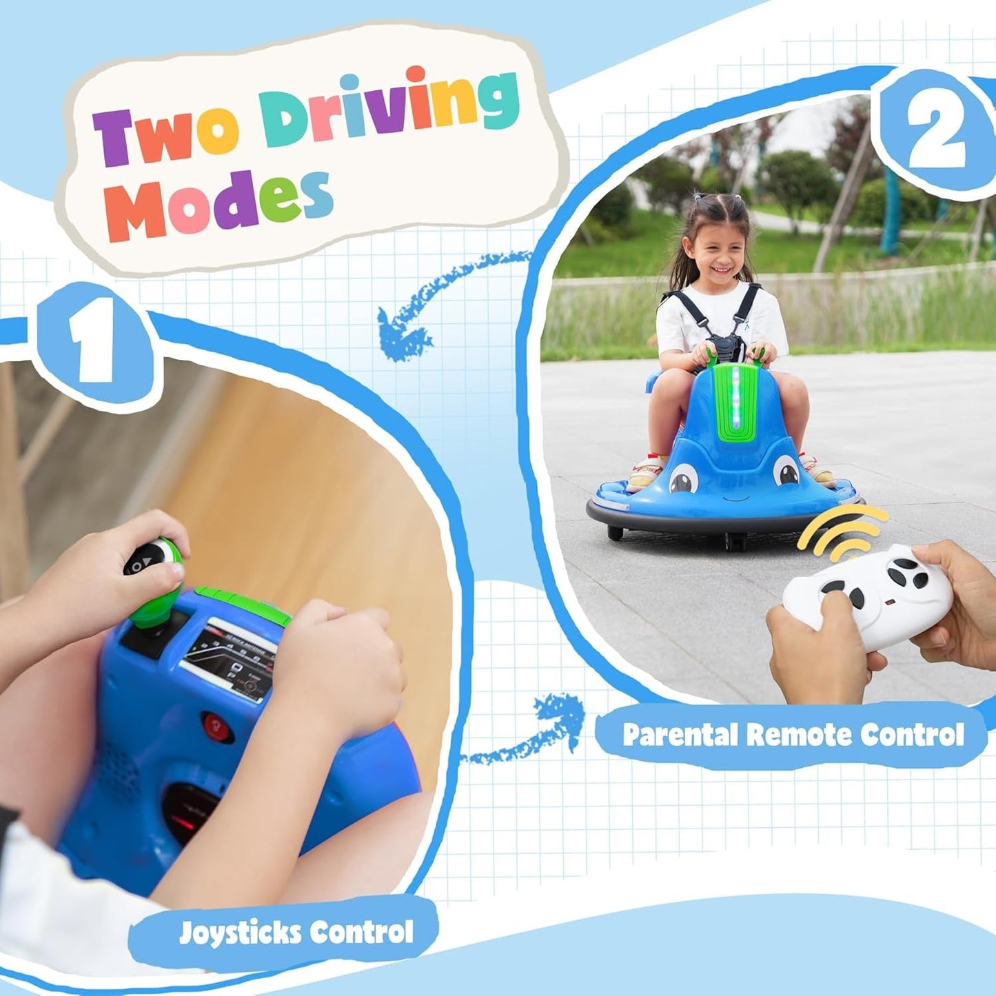 12V Electric Kids Ride-On Snail Baby Bumper Car with Remote Control