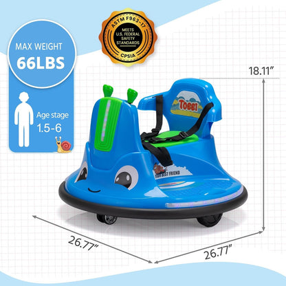 12V Electric Kids Ride-On Snail Baby Bumper Car with Remote Control