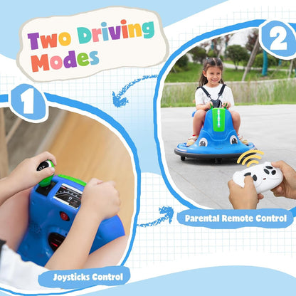 12V Electric Kids Ride-On Snail Baby Bumper Car with Remote Control