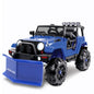Snow Joe 24-Volt Ride-On Car with Snow Plow and Scoop, Parental Remote Control, Blue