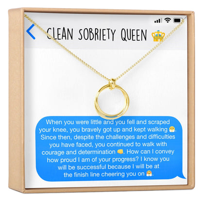 Sobriety Celebration Linked Circles Necklace