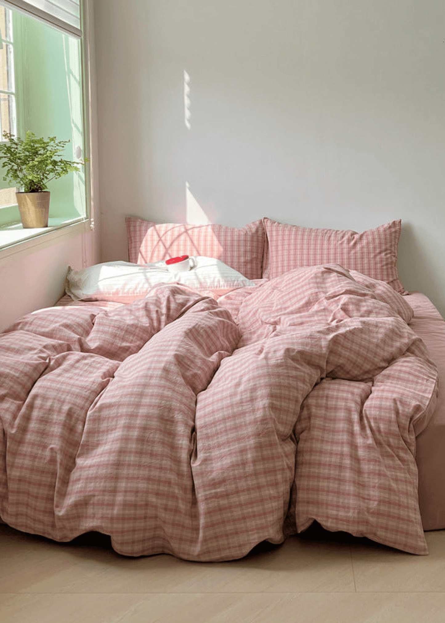 Soft Blend Plaid Bedding Set / Blue