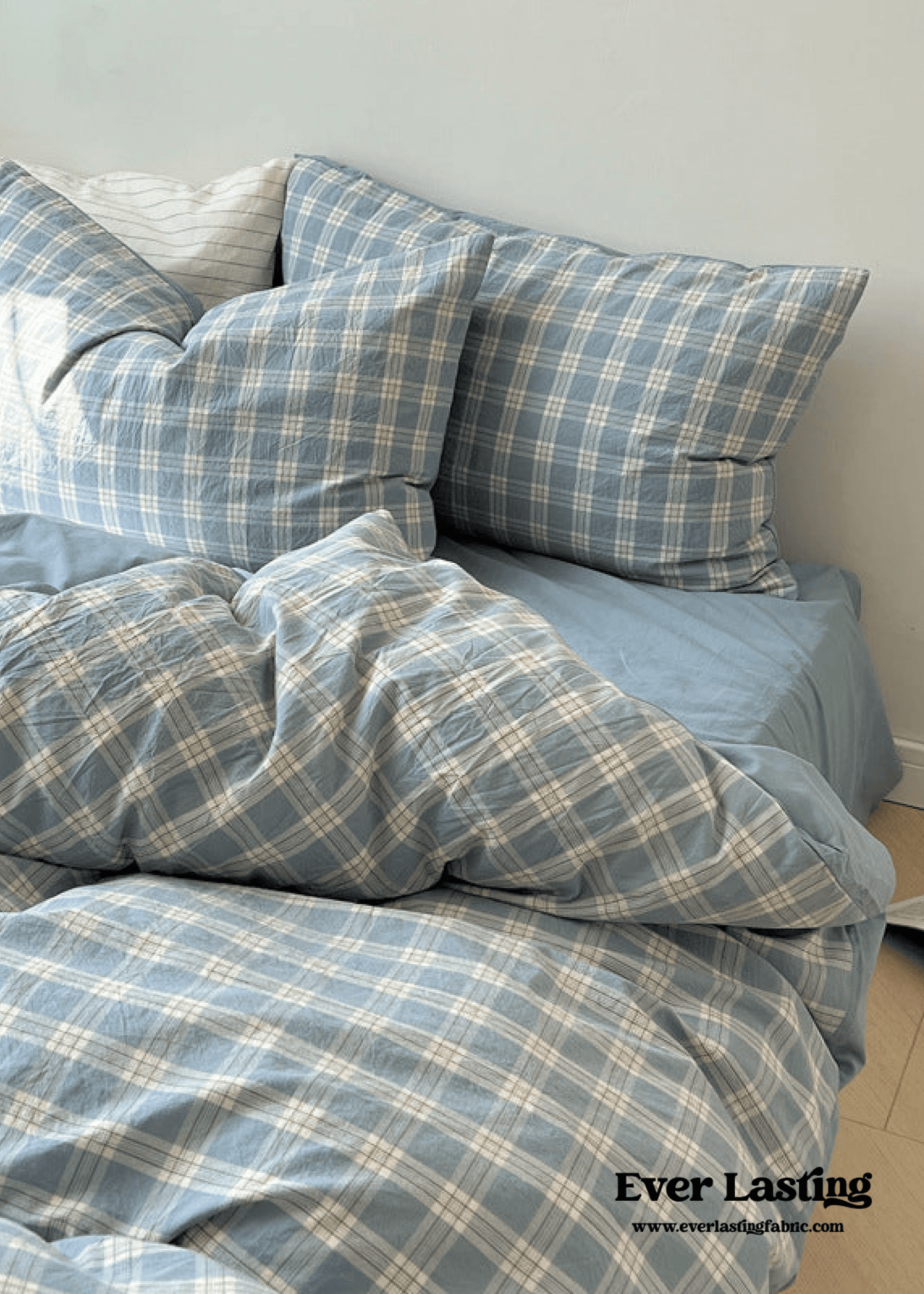 Soft Blend Plaid Bedding Set / Pink