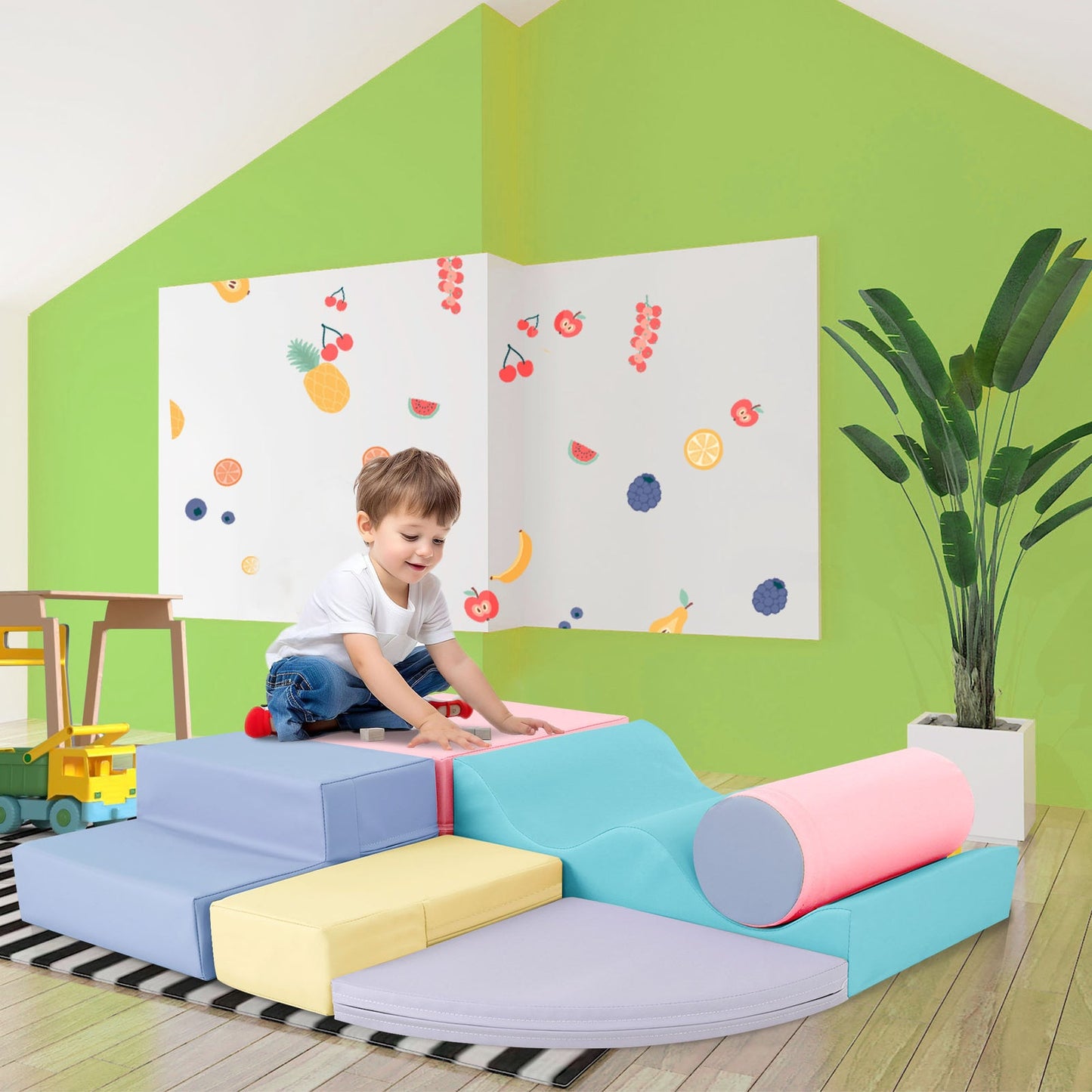 Soft Climb and Crawl Foam Playset 6-in-1 Soft Play Equipment for Active Play