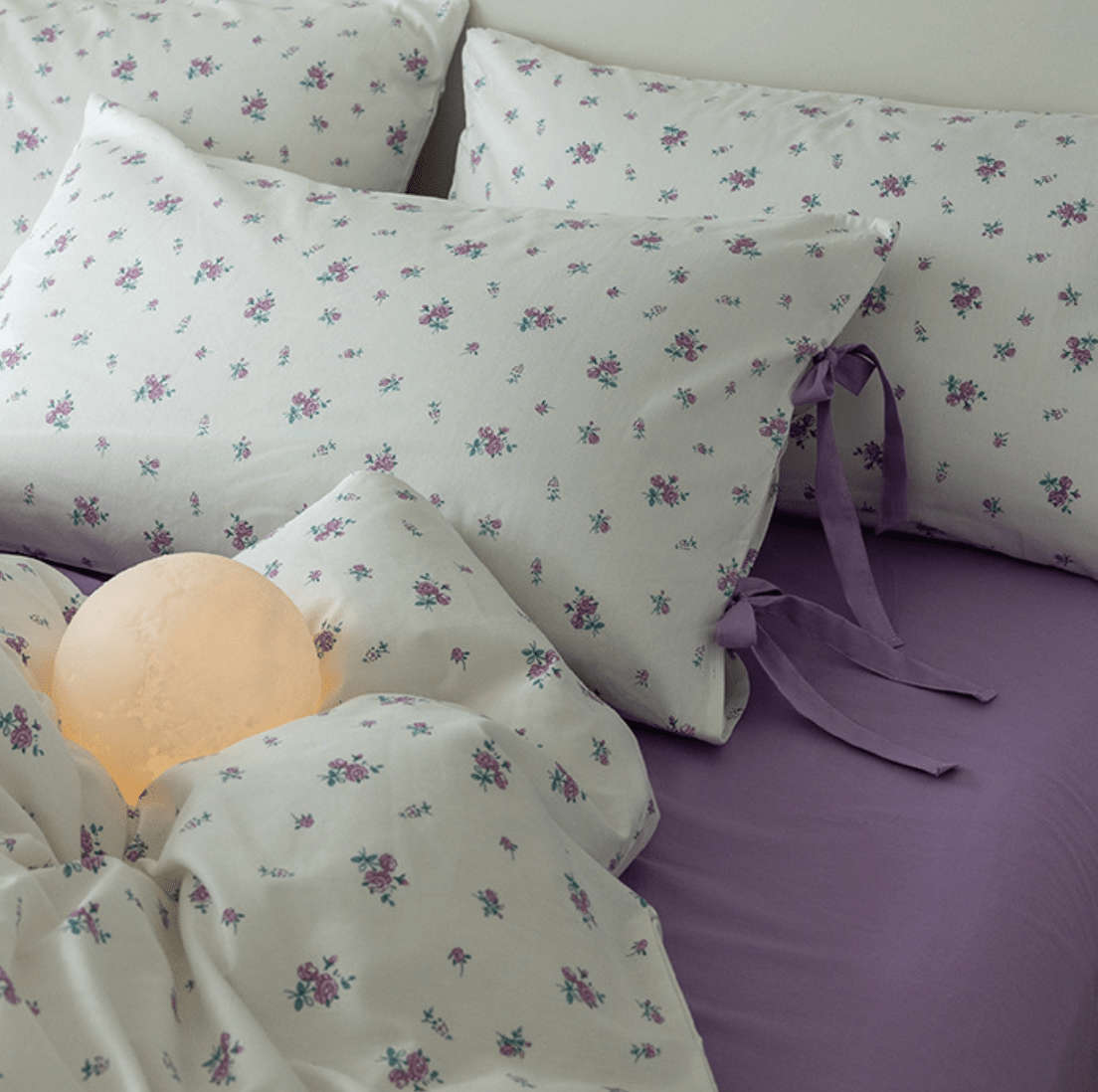 Soft Cottage Blue Ribbon Bedding Set / Blue