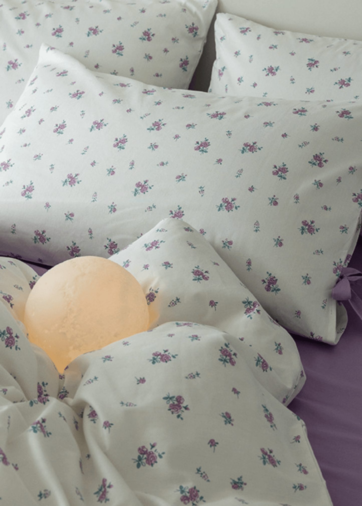Soft Cottage Blue Ribbon Bedding Set / Blue