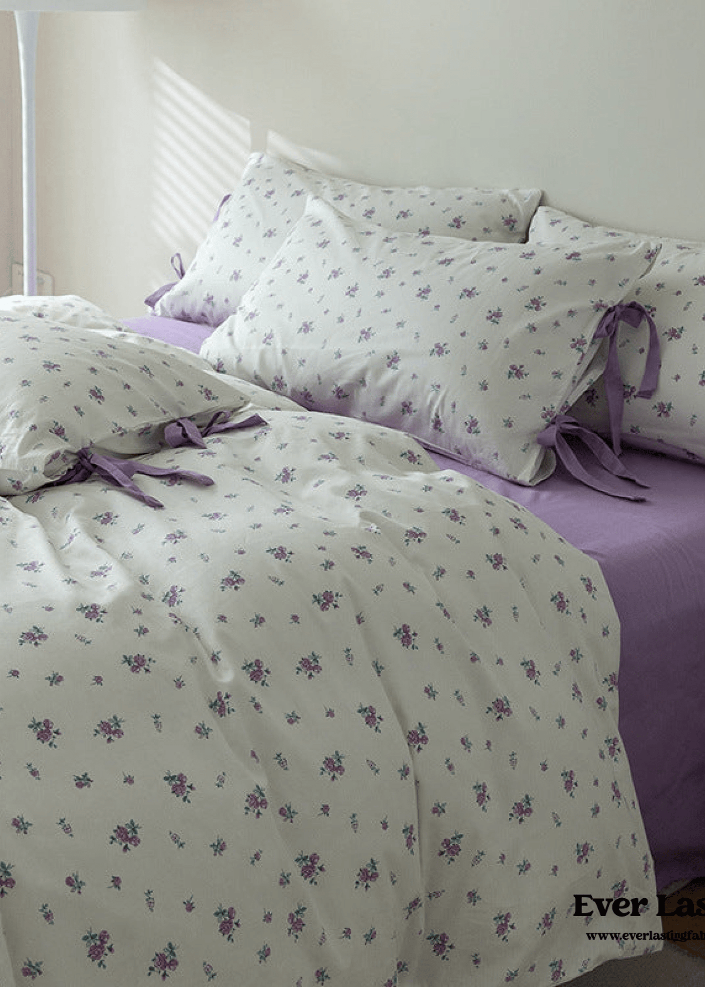 Soft Cottage Blue Ribbon Bedding Set / Blue