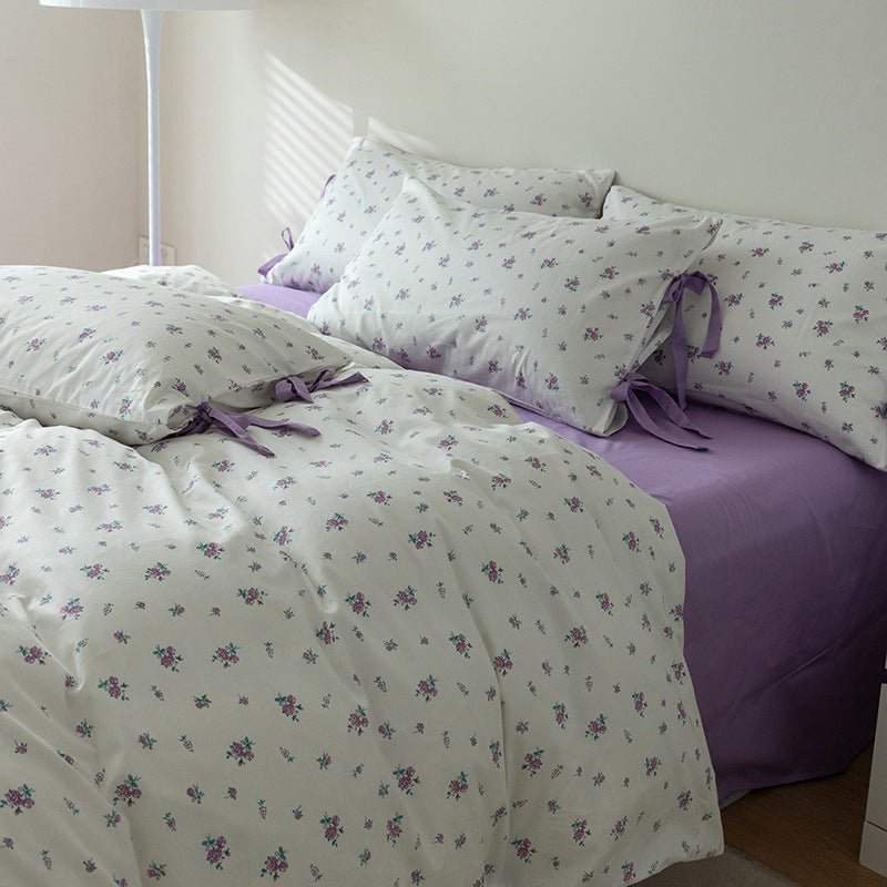 Soft Cottage Blue Ribbon Bedding Set / Blue
