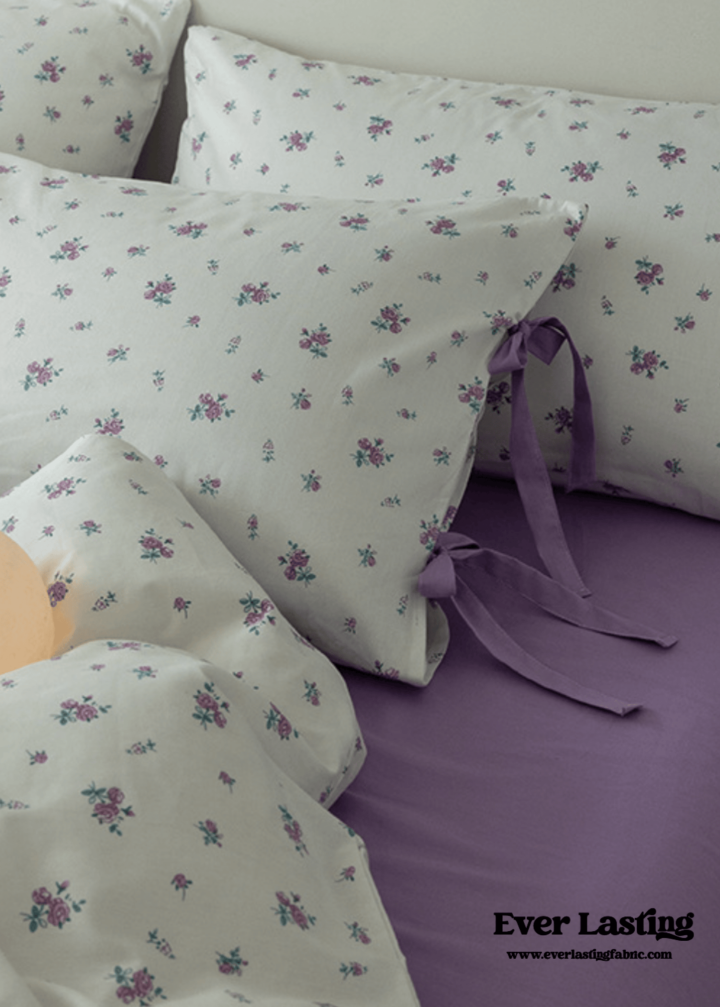 Soft Cottage Blue Ribbon Bedding Set / Blue