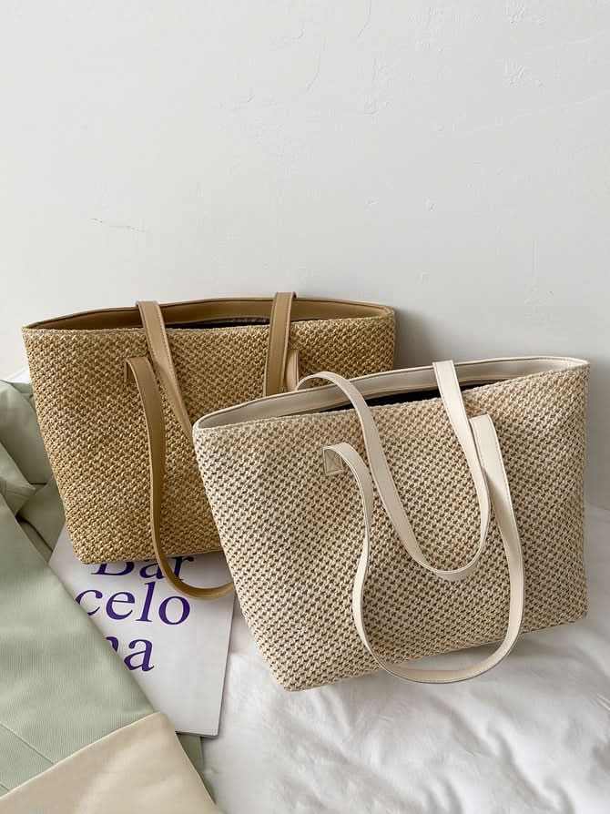 Accessories Trendsi Woven Tote Bag Women's Solid Color Versatile Handbag, Stylish & Functional