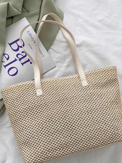 Accessories Trendsi Woven Tote Bag Women's Solid Color Versatile Handbag, Stylish & Functional
