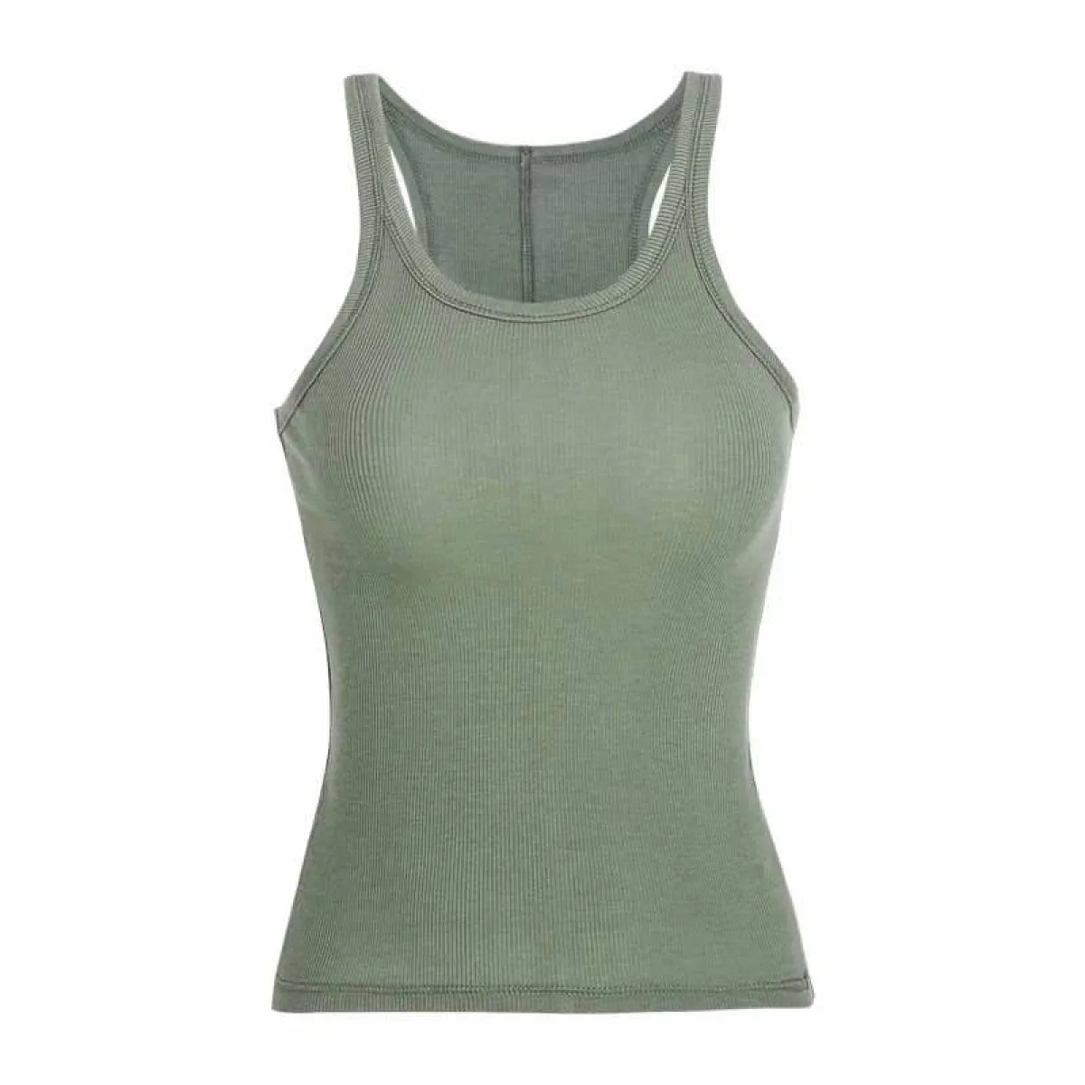 Solid Ribbed Tank Top