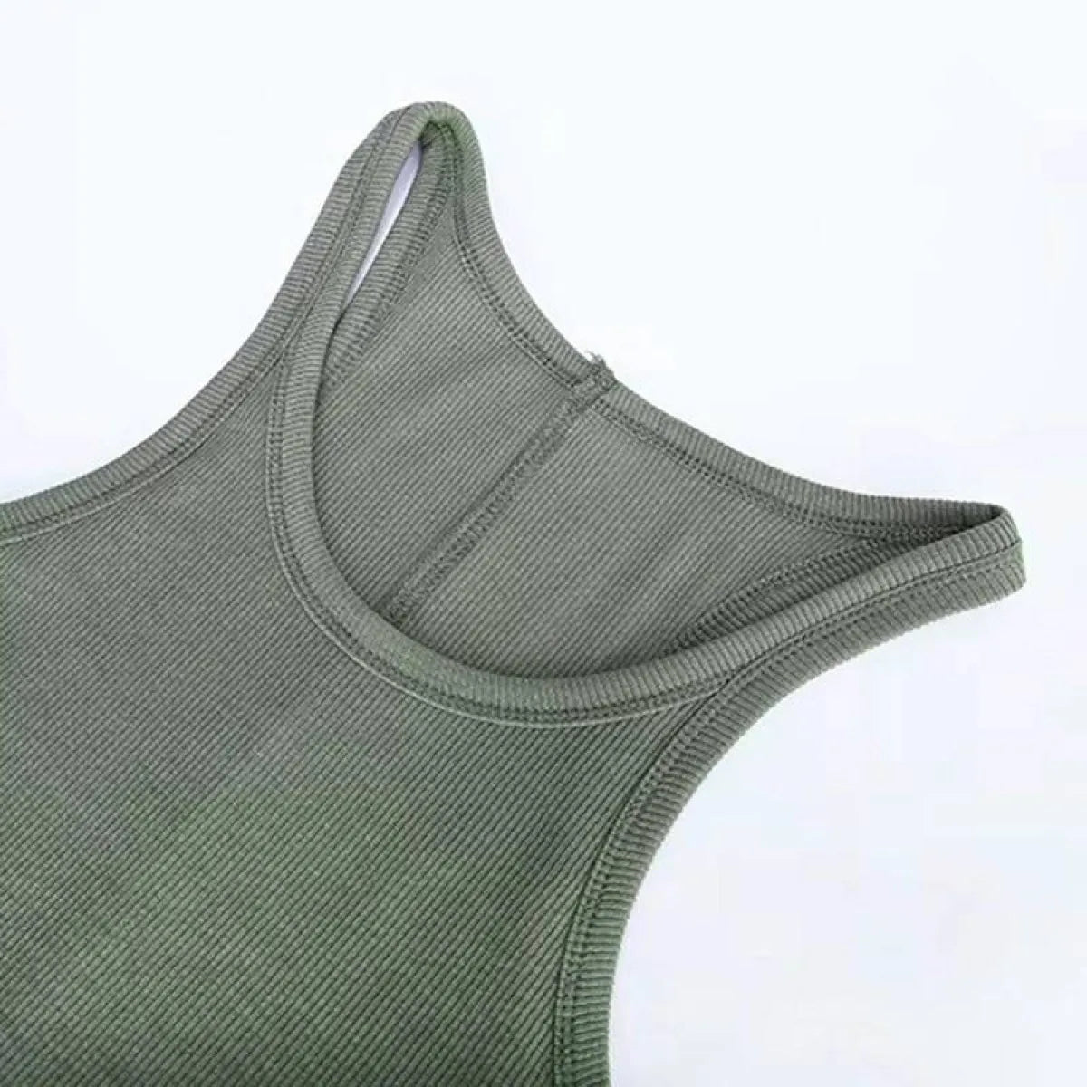 Solid Ribbed Tank Top