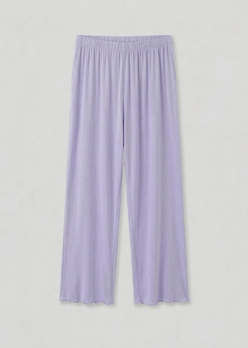 Solid Ruffle V Tank and Long Pants with Cardigan Modal Pajama Set