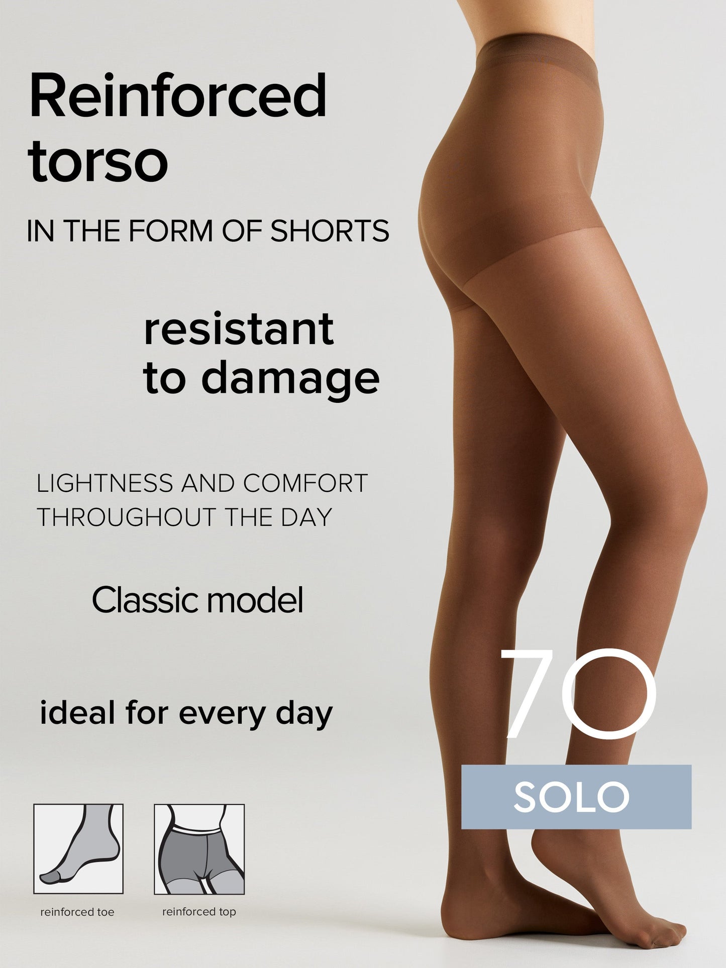 Tights Conte Solo 70 Den - Reinforced Torso