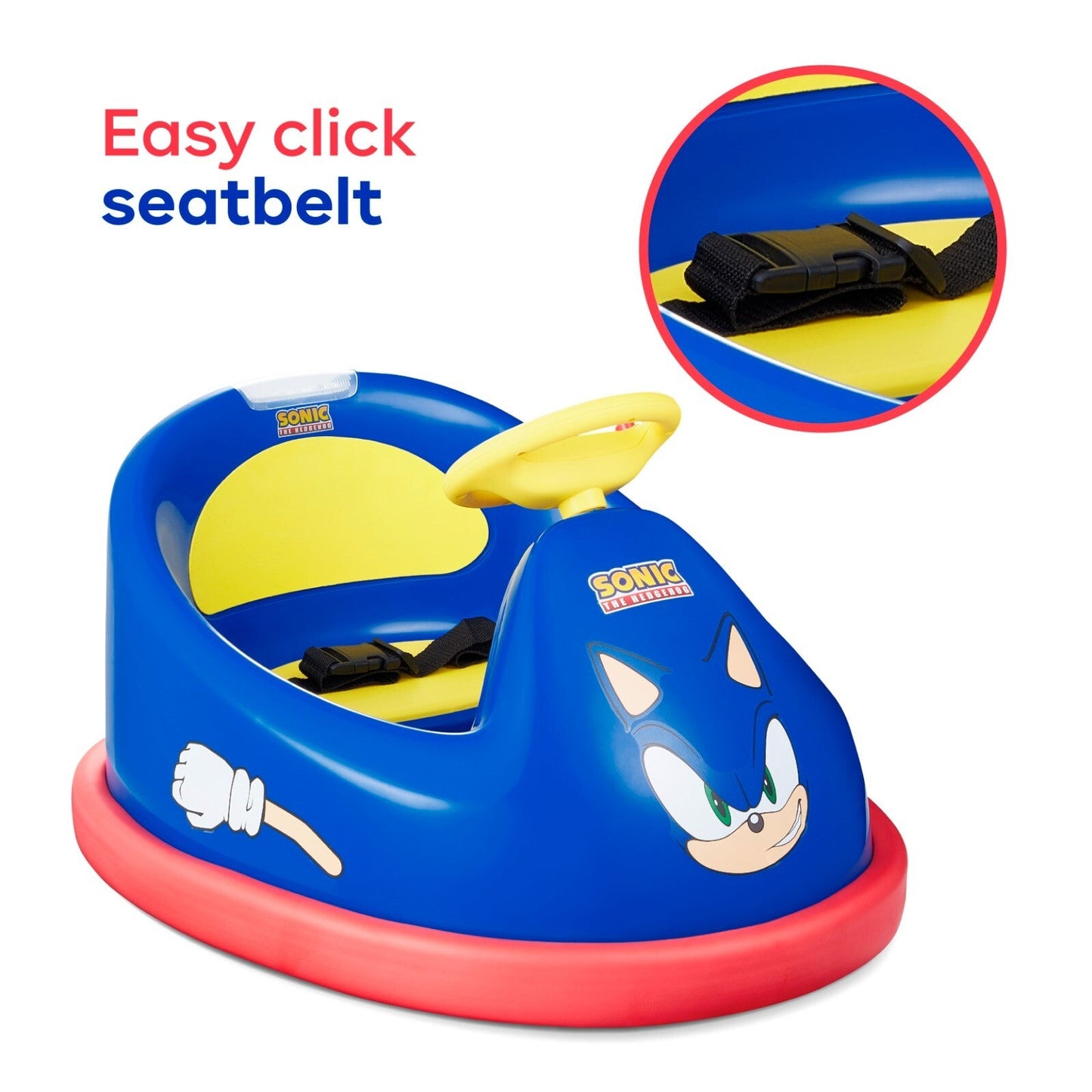 Sonic Hedgehog Electric Bumper Car for Kids 2-Speed 360-Degree Turning