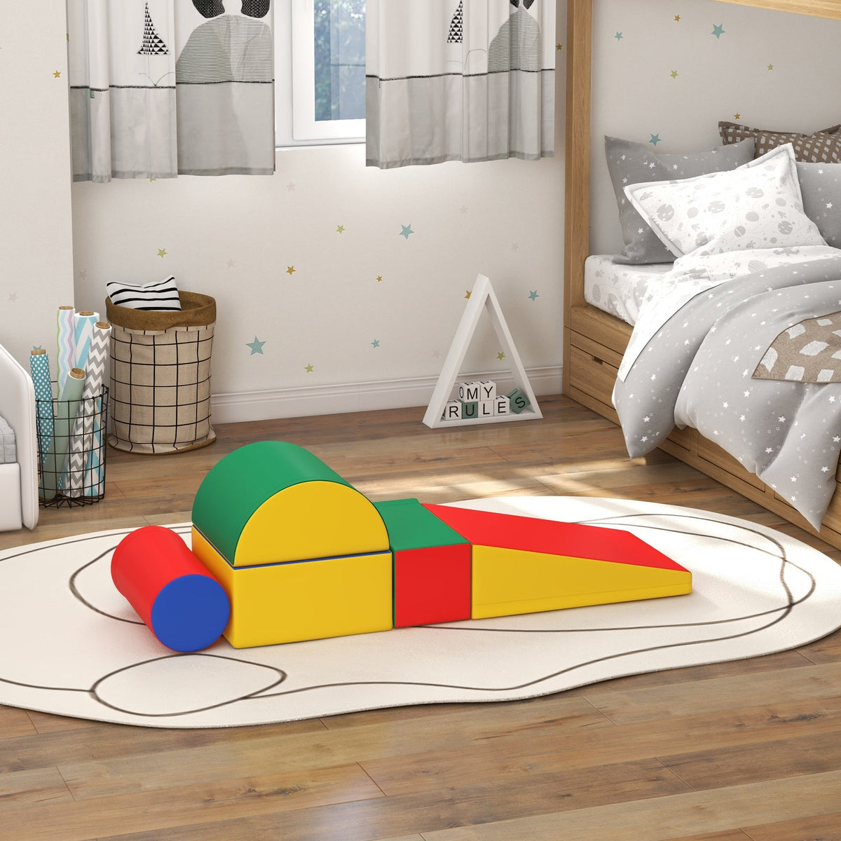 5-Piece Foam Climb and Crawl Activity Play Set for Babies, Soft and Safe Baby Play Equipment