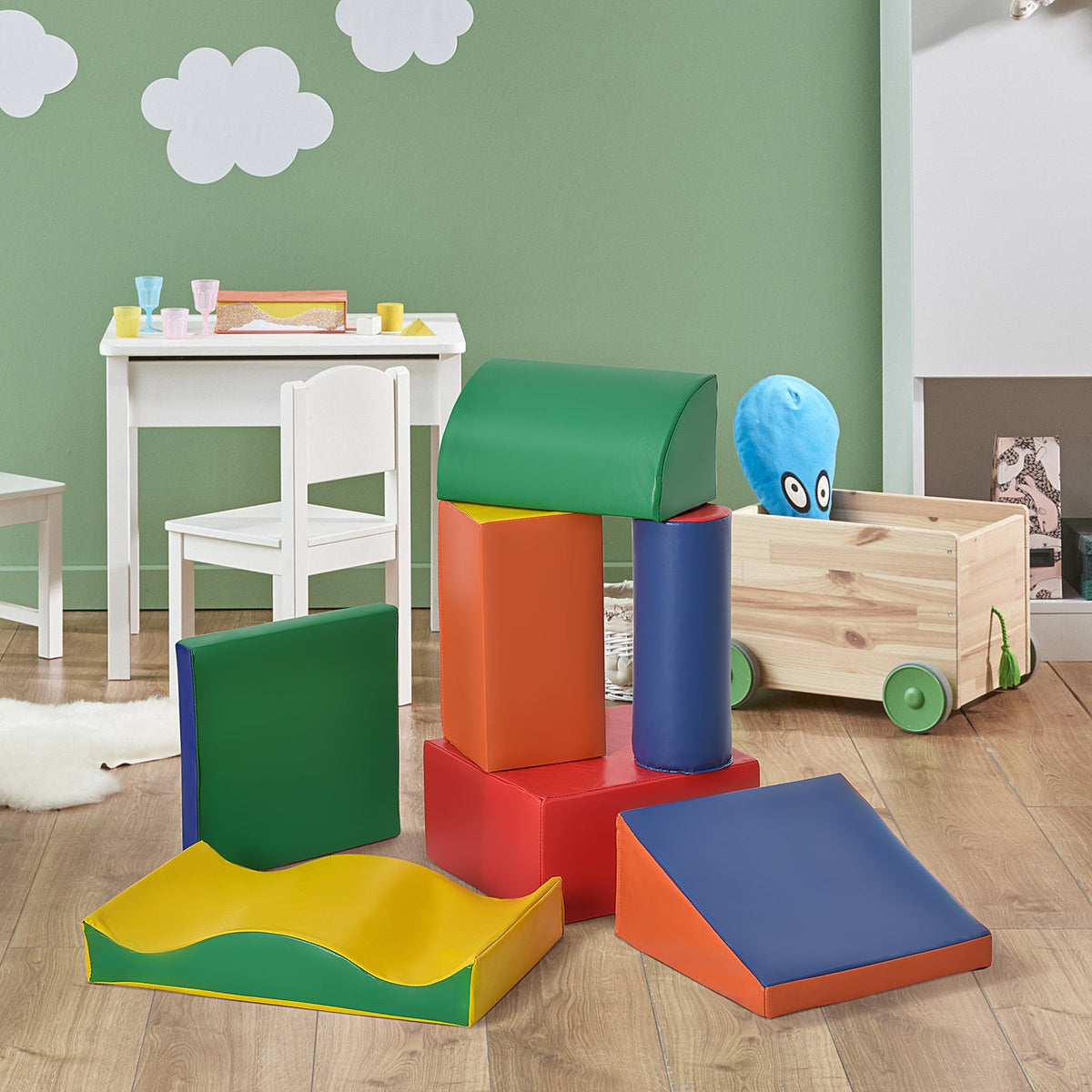 7-Piece Soft Foam Play Blocks for Kids Climbing and Crawling Gym Toy