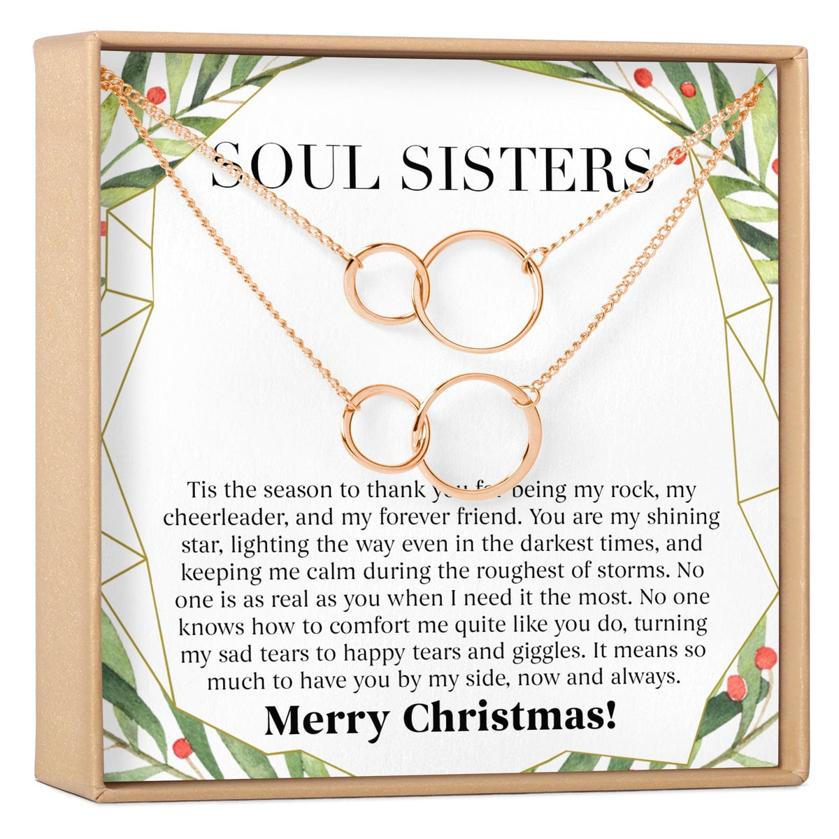 Soul Sisters Christmas Double Circles Necklace Set