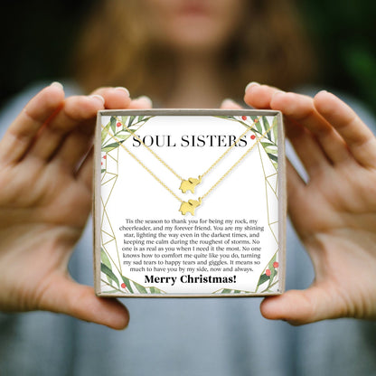 Soul Sisters Christmas Elephant Necklace Set