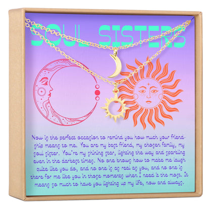 Soul Sisters Sun and Moon Pendants Necklace Set
