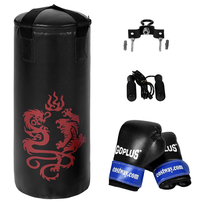 Kids Boxing Set with Punch Bag, Gloves & Jump Rope - 24 Inch