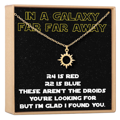 Space and Galaxy Sun Pendant Necklace