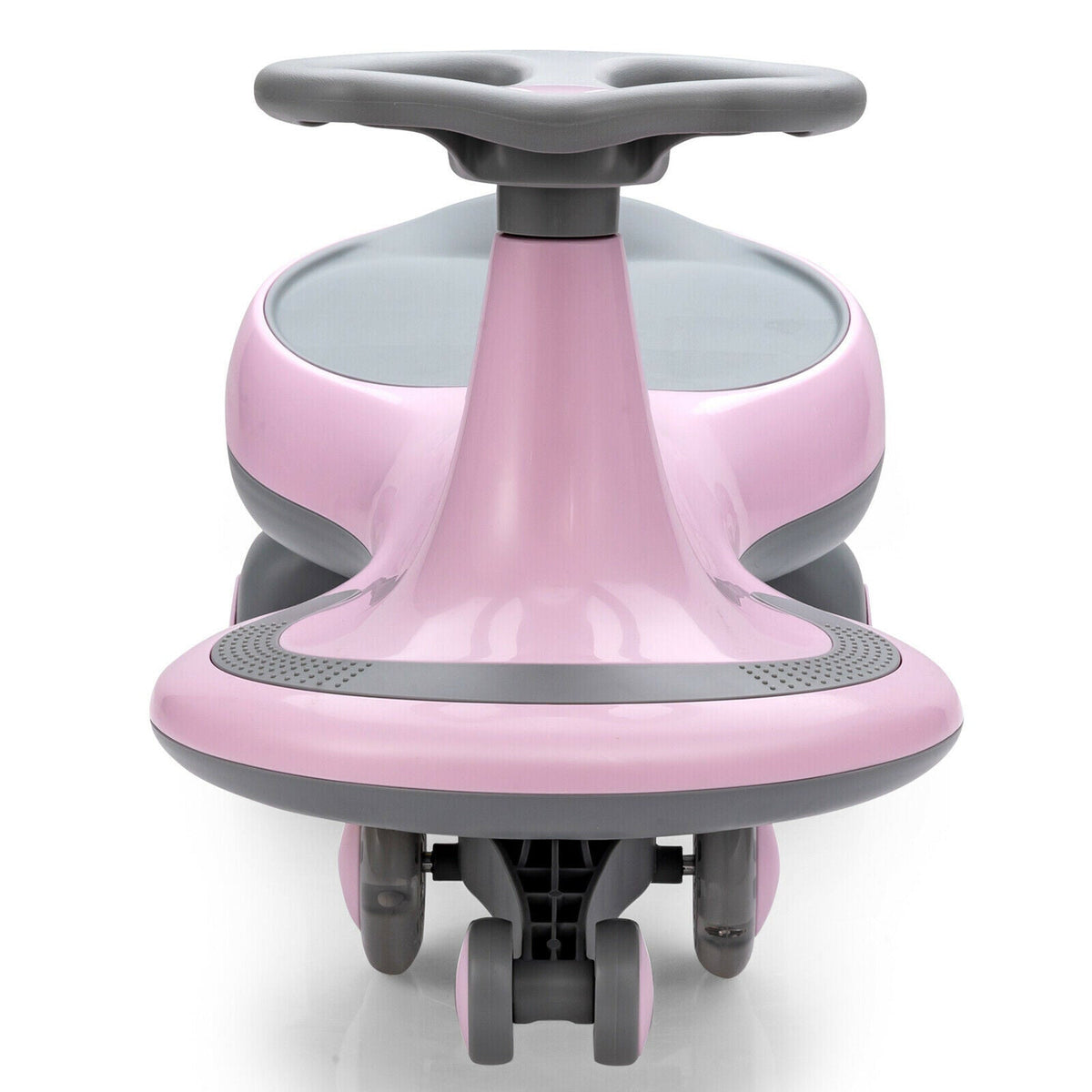 Sparkling Pink Wiggle Car Ride-on Toy for Toddlers and Kids with Flashing Wheels