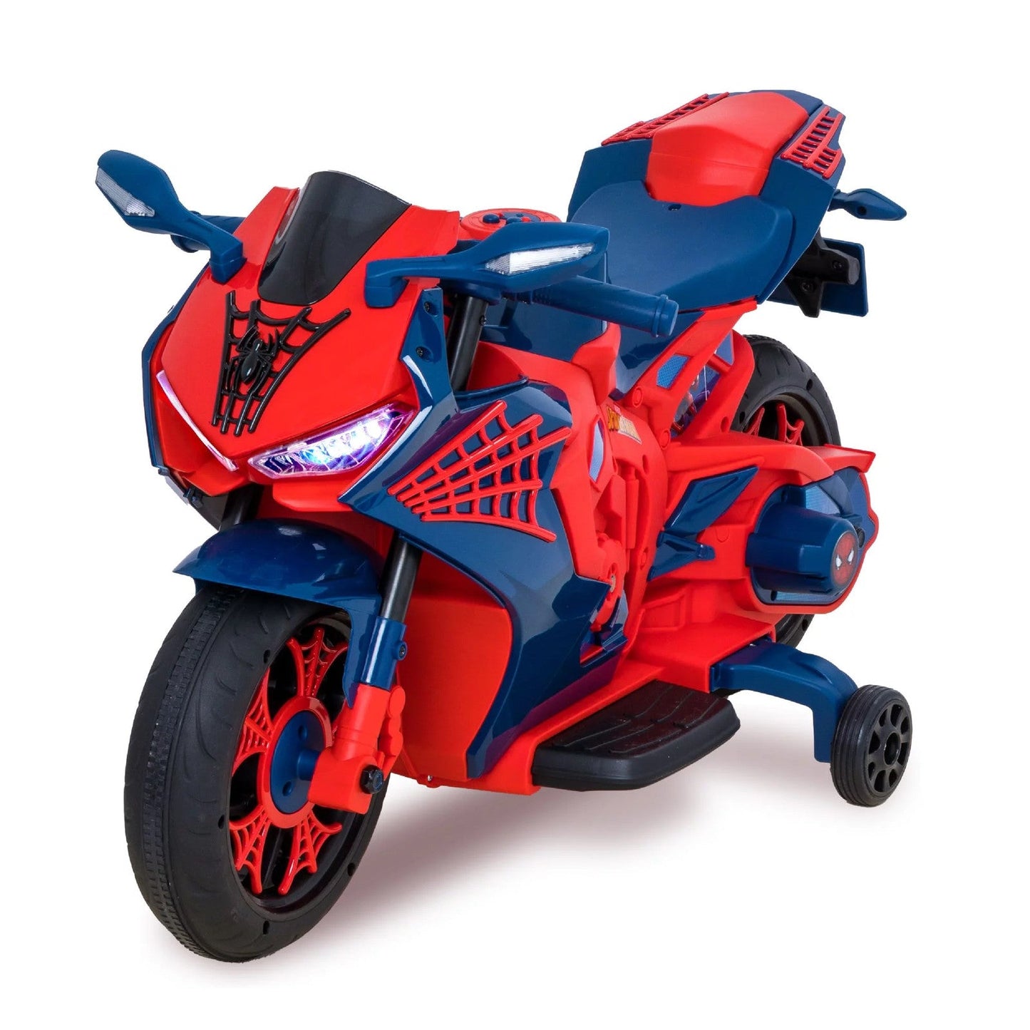 6V Spiderman Ride-On Motorcycle Toy for Kids Ages 3+ with Rechargeable Battery, Supports Up to 65 lbs