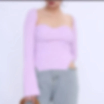 Square Neck Knit Top