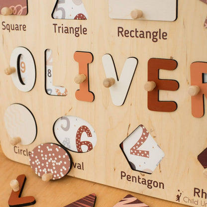 Shape Sorting Name Board