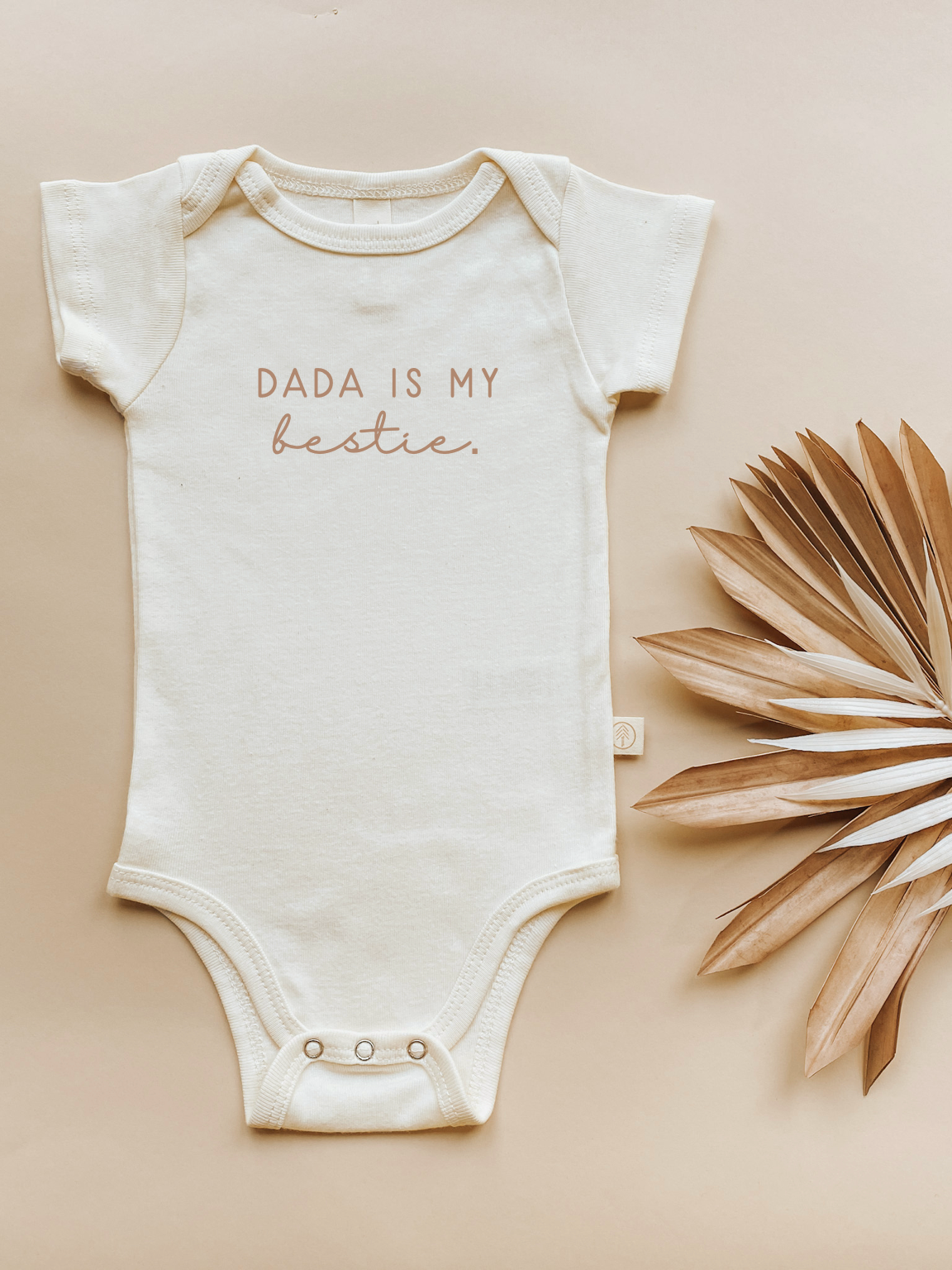 Dada is My Bestie Clay Organic Cotton Short Sleeve Baby Bodysuit