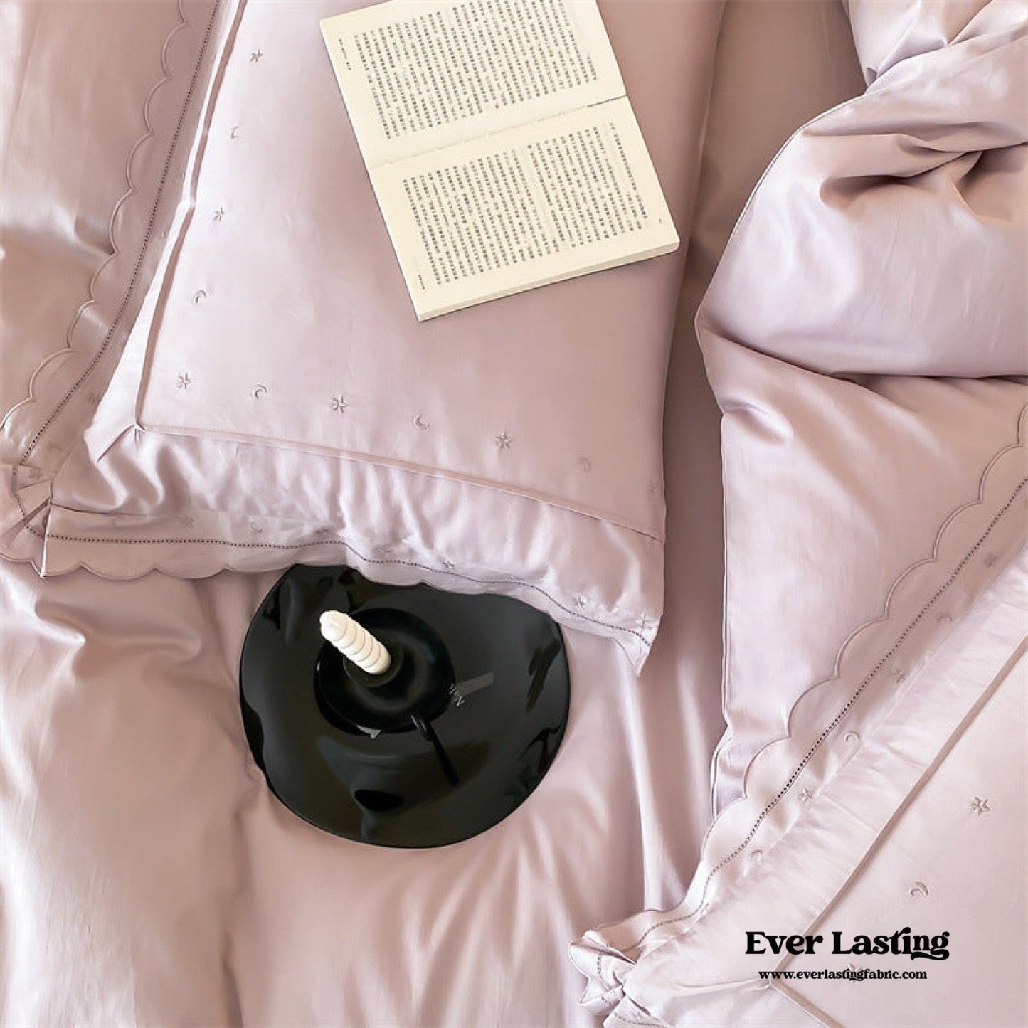 Star Gaze Short Cake Ruffle Bedding Set / Purple