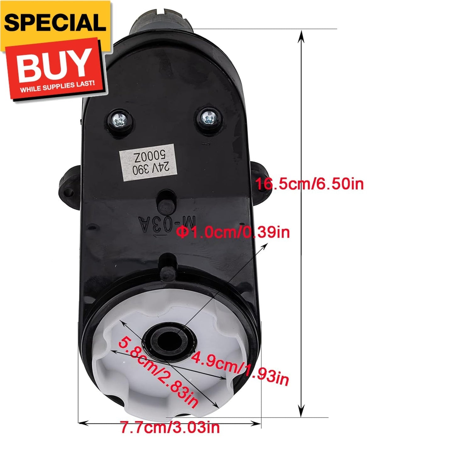 24V RS390 Motor Steering Gearbox with 0.39in Aperture and 5000 RPM