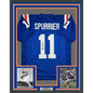 Framed Autographed/Signed Steve Spurrier 35x39 Florida Blue College Football Jersey JSA COA