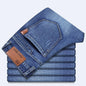 Straight Fit Elastic Denim Trousers