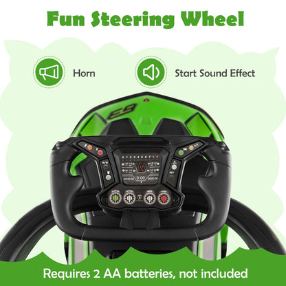 3-in-1 Licensed Lamborghini Ride-On Push Stroller Car with Sound Green