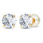 2.00 CTW Round CZ Stud Earrings in 14K White or Yellow Gold – Handcrafted Luxury