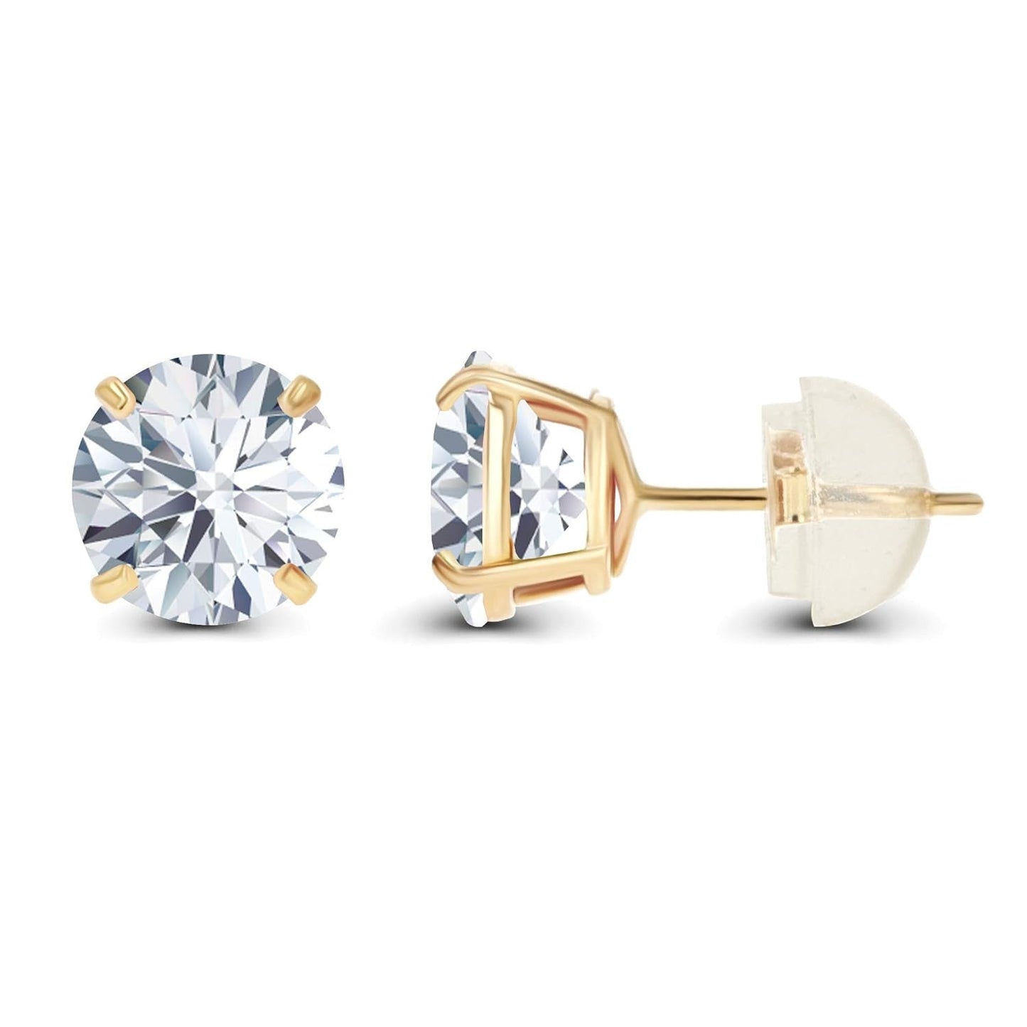 3.00 CTW AGI Certified Lab-Grown Diamond Stud Earrings in 14K Gold – E/VS