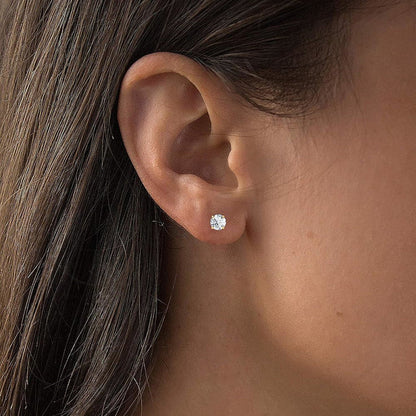 2.00 CTW AGI Certified Lab-Grown Diamond Stud Earrings in Solid 14K Gold – E Color, VS Clarity