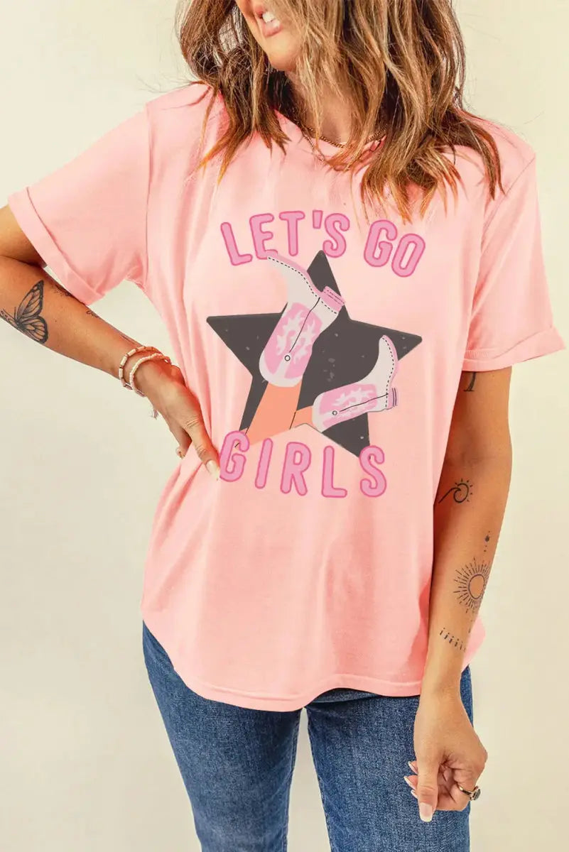 T-Shirts Trendsi Graphic Tee Women's Casual Wear Short Sleeve Top Fashionable, Comfy