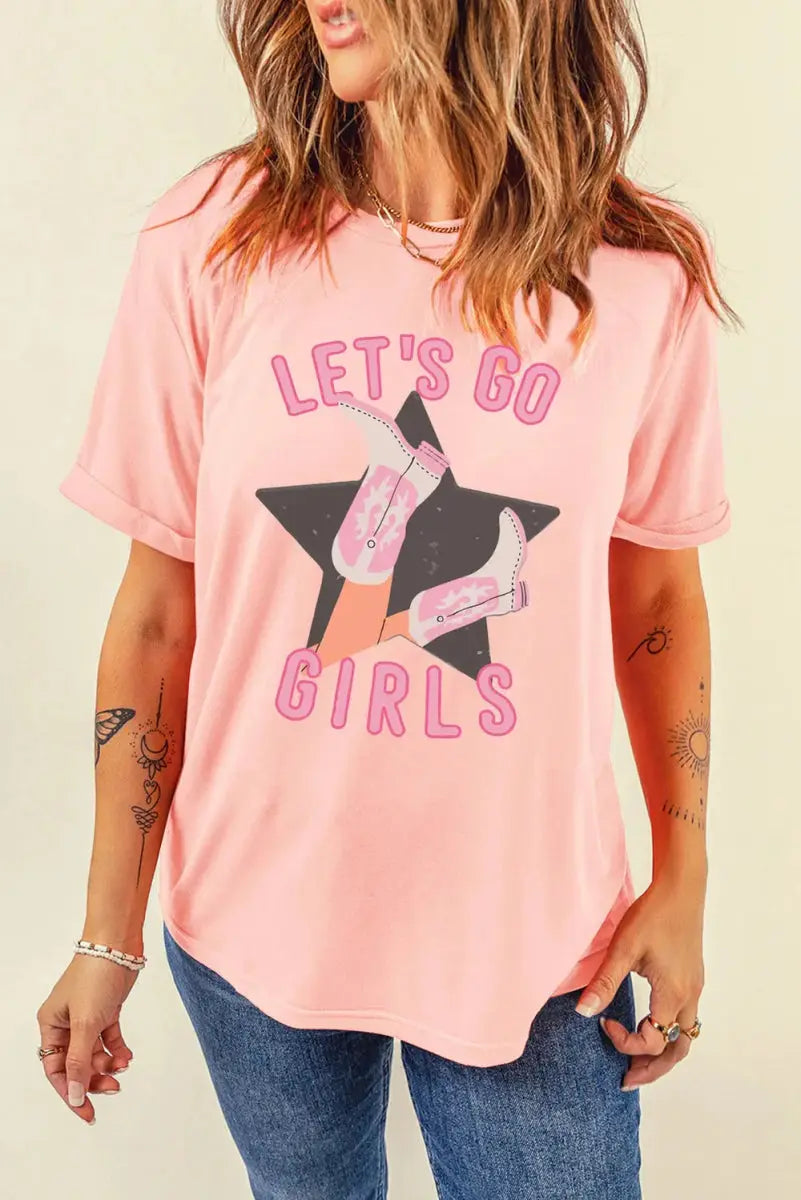 T-Shirts Trendsi Graphic Tee Women's Casual Wear Short Sleeve Top Fashionable, Comfy