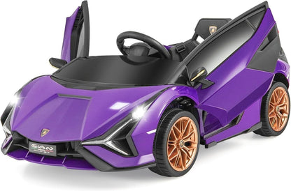 Purple Kids Remote Control Sports Car with Suspension and Sound Effects