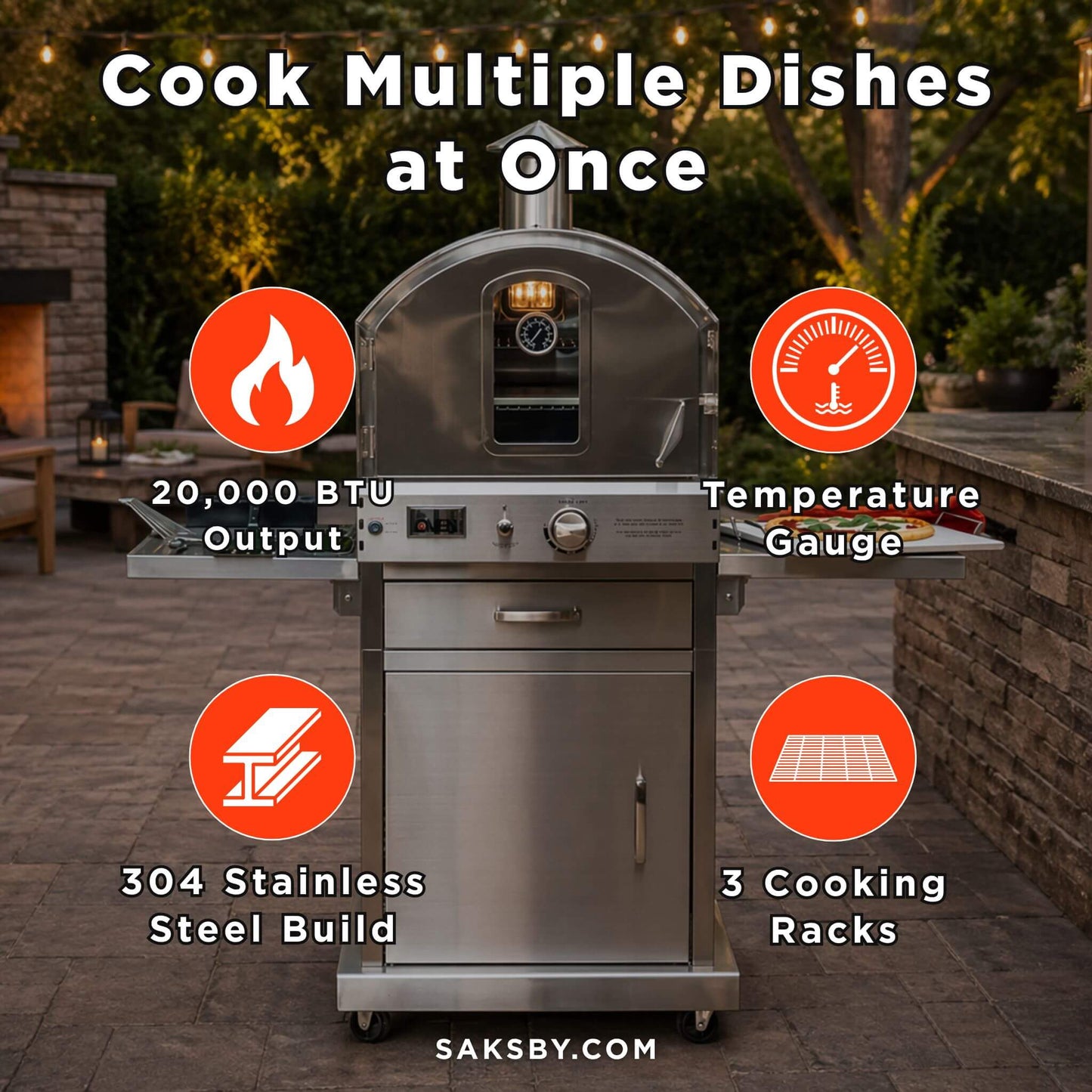Summerset 60-Inch Outdoor Freestanding Gas Pizza Oven [SS-OVFS-LP/NG] (SAK17543)