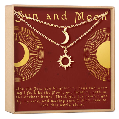 Sun and Moon Celestial Jewelry Necklace Set