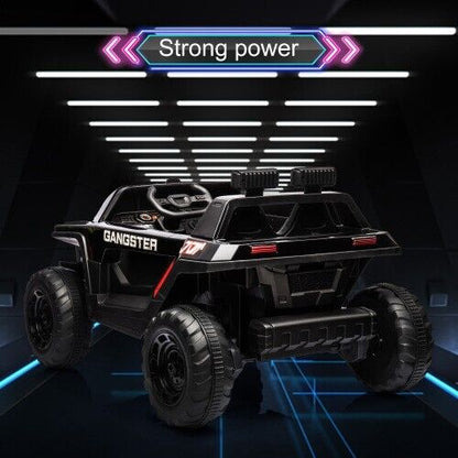 Supercharged Leather Seat 4-Wheel Kids Ride-On Car with Dual 200W Motors - 24V, 7A, 200W x 2