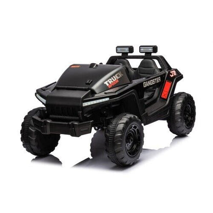 Supercharged Leather Seat 4-Wheel Kids Ride-On Car with Dual 200W Motors - 24V, 7A, 200W x 2