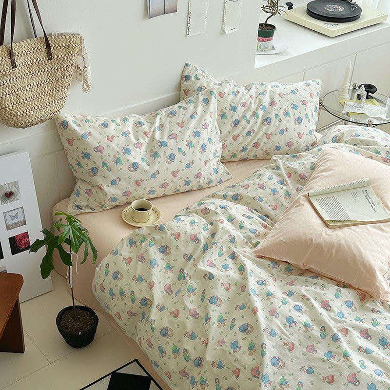 Sweet Floral Bedding Set / Pink
