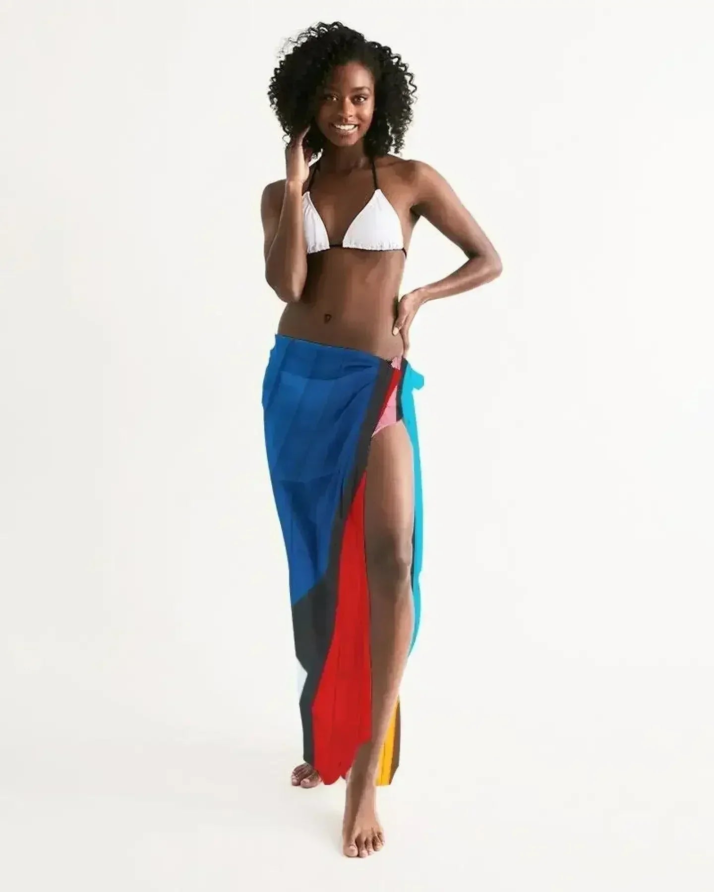 Sheer Colorblock Multicolor Swimsuit Cover Up